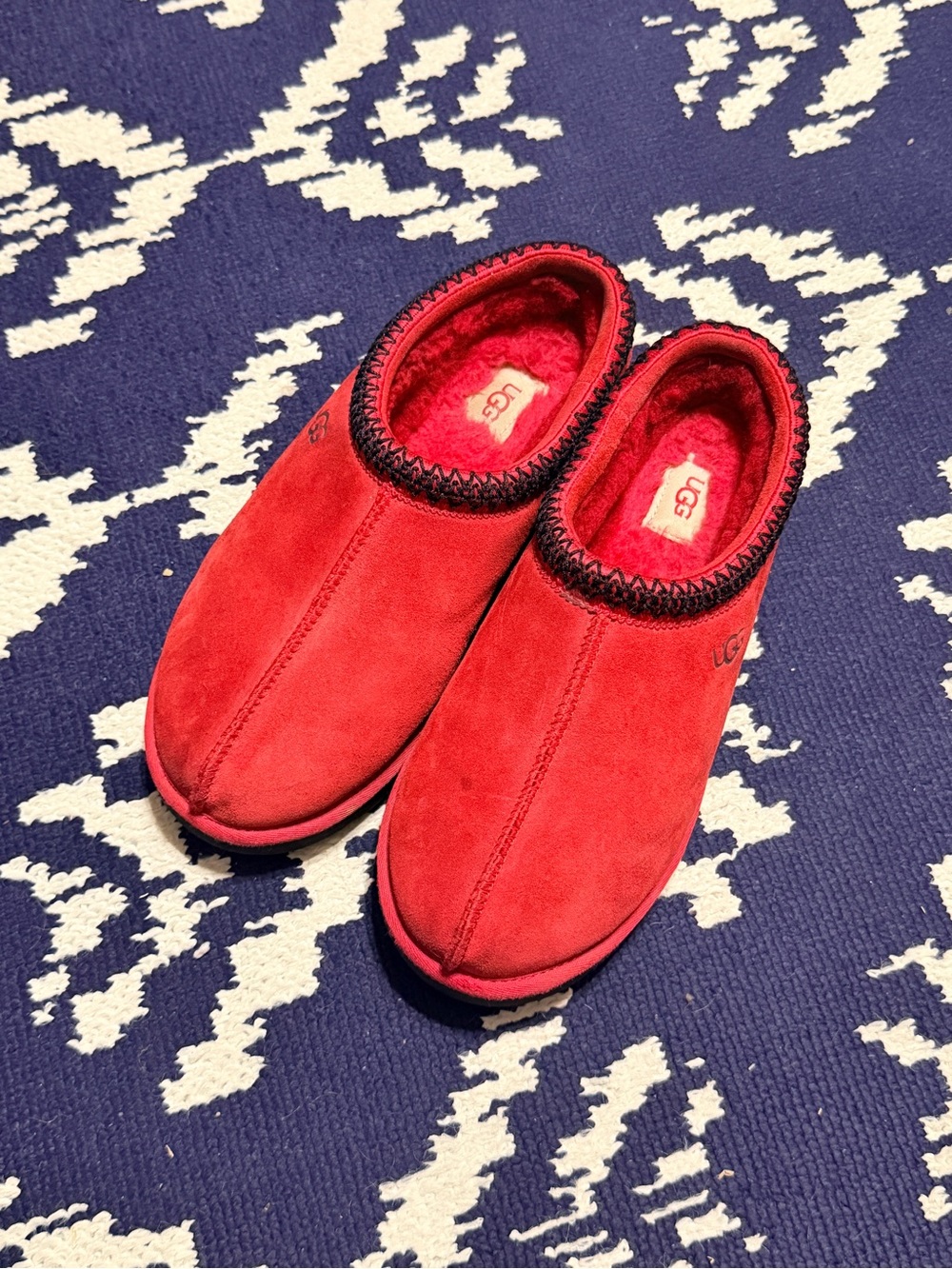 UGG Men’s Tasman Red Suede Slip-On Loafers